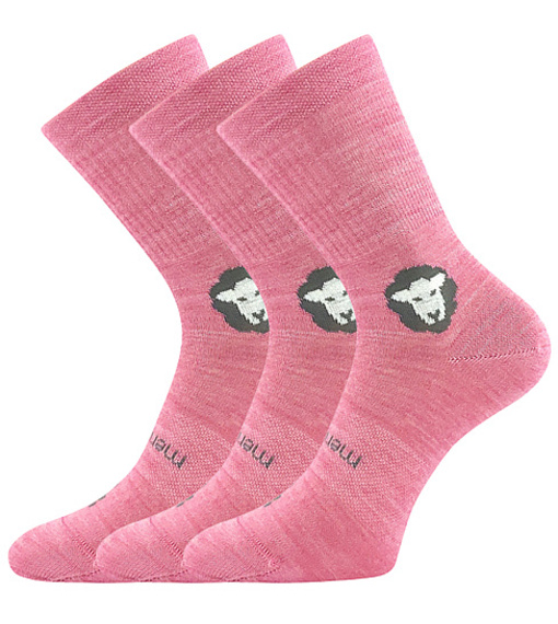 Voxx Barefootik merino Detské športové ponožky - 3 páry BM000005126300102982 ružová 25-29 (17-19)