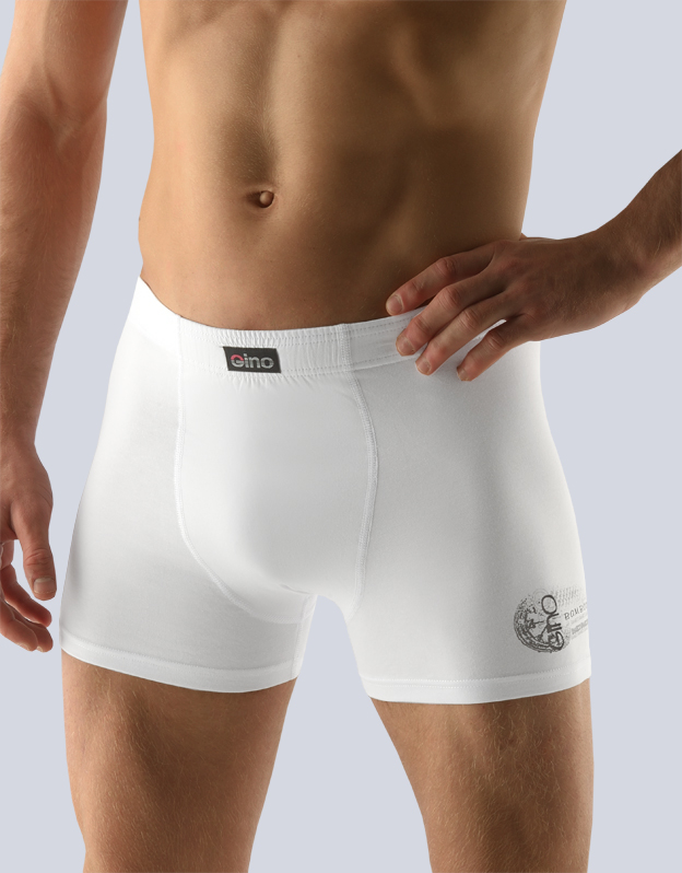 Gina Pánske trenírky elastické tlač 74041P biela 50-52