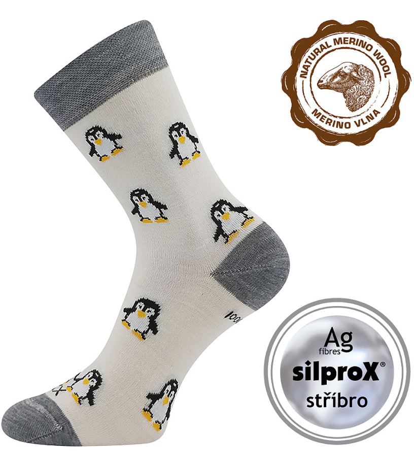 Voxx Sněženka Dámske vlnené merino ponožky BM000004111200100034 tučniaky 35-38 (23-25)