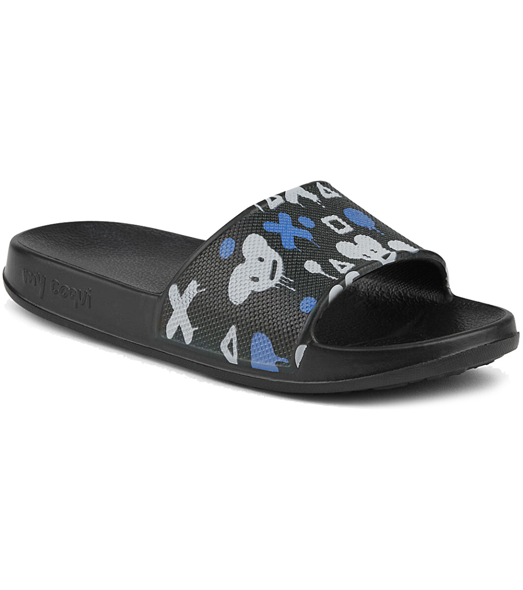 Coqui Tora Detské šľapky 7083 Black/Mid. grey mouse 28/29
