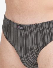 Pánske slipy so širším bokom 71140P GINA Čierna-tm. šedá