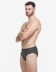 Pánske slipy so širším bokom 71140P GINA Čierna-tm. šedá