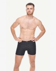 Pánske boxerky s dlhšou nohavičkou 74180P GINA Čierna-aqua