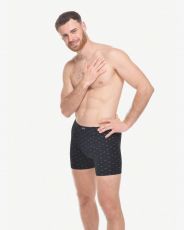 Pánske boxerky s dlhšou nohavičkou 74180P GINA Čierna-aqua