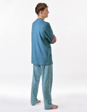 Pánske dlhé pyžamo 79191P GINA mesiac-dunaj