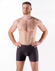 Pánske boxerky s dlhšou nohavičkou 74167P GINA Čierna-sivá