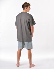 Pánske krátke pyžamo 79192P GINA Sivá-sv. šedá