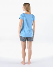 Dámske krátke pyžamo 19174P GINA Pomienková-tm. šedá