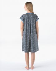 Dámska nočná košieľka 19176P GINA tm. šedá pomnenková