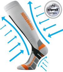 Unisex kompresné podkolienky Signal VoXX® svetlo šedá