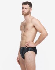 Pánske slipy so širším bokom 71135P GINA Čierna-šalvia