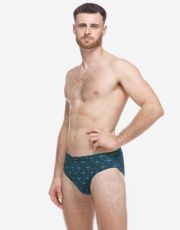 Pánske slipy so širším bokom 71139P GINA Petrolejová-aqua