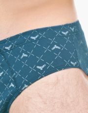 Pánske slipy so širším bokom 71139P GINA Petrolejová-aqua