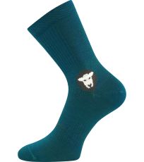 Športové ponožky - 3 páry Barefootan merino VoXX® modro-zelená