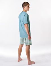 Pánske krátke pyžamo 79188P GINA mesiac - aqua