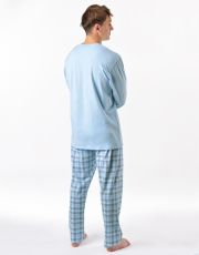 Pánske dlhé pyžamo 79189P GINA Pomienková-biela