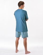 Pánske krátke pyžamo 79190P GINA mesiac-dunaj